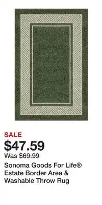 Kohl's Sonoma Goods For Life Estate Border Area & Washable Throw Rug offer