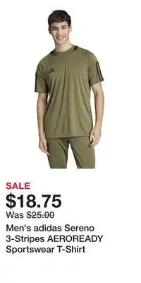 Kohl's Men's adidas Sereno 3-Stripes AEROREADY Sportswear T-Shirt offer