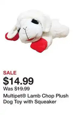 Petsmart Multipet Lamb Chop Plush Dog Toy with Squeaker offer