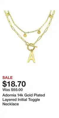 Kohl's Adornia 14k Gold Plated Layered Initial Toggle Necklace offer