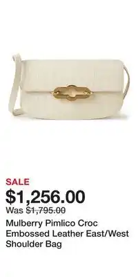 Nordstrom Mulberry Pimlico Croc Embossed Leather East/West Shoulder Bag offer