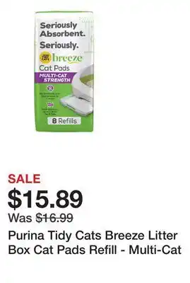Petsmart Purina Tidy Cats Breeze Litter Box Cat Pads Refill - Multi-Cat offer