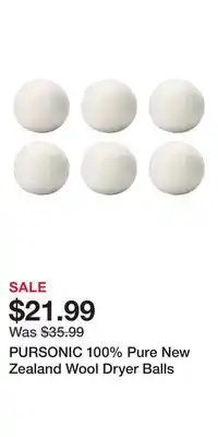 Nordstrom PURSONIC 100% Pure New Zealand Wool Dryer Balls offer