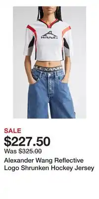 Nordstrom Alexander Wang Reflective Logo Shrunken Hockey Jersey offer