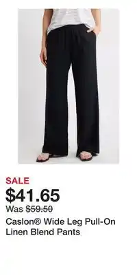Nordstrom Caslon Wide Leg Pull-On Linen Blend Pants offer