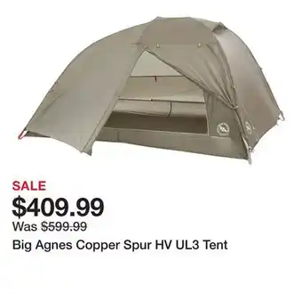 Dick's Sporting Goods Big Agnes Copper Spur HV UL3 Tent offer