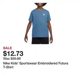 Dick's Sporting Goods Nike Kids' Sportswear Embroidered Futura T-Shirt offer