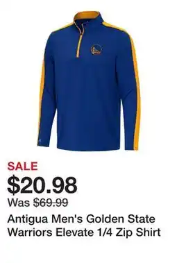 Dick's Sporting Goods Antigua Men's Golden State Warriors Elevate 1/4 Zip Shirt offer