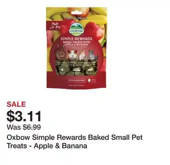 Petsmart Oxbow Simple Rewards Baked Small Pet Treats - Apple & Banana offer