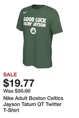 Dick's Sporting Goods Nike Adult Boston Celtics Jayson Tatum QT Twitter T-Shirt offer