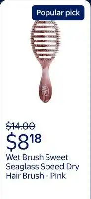 Walmart Wet Brush Sweet Seaglass Speed Dry Hair Brush - Pink offer