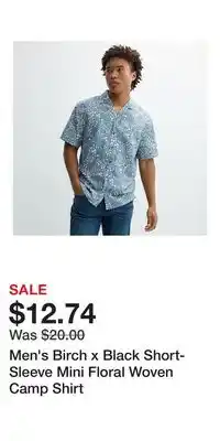 Kohl's Men's Birch x Black Short-Sleeve Mini Floral Woven Camp Shirt offer