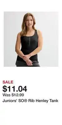 Kohl's Juniors' SO Rib Henley Tank offer