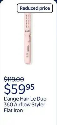 Walmart L'ange Hair Le Duo 360 Airflow Styler, Titanium Flat Iron Hair Straightener (Blush) offer