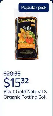 Walmart Black Gold Natural & Organic Potting Soil Plus Fertilizer offer