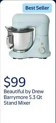 Walmart Beautiful 5.3 Qt Stand Mixer, Lightweight & Powerful with Tilt-Head, Hydrangea by Drew Barrymore offer