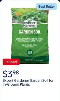 Walmart Expert Gardener Garden Soil for In-Ground Plants offer
