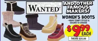 Ollie's WANTED WOMEN'S BOOTS offer