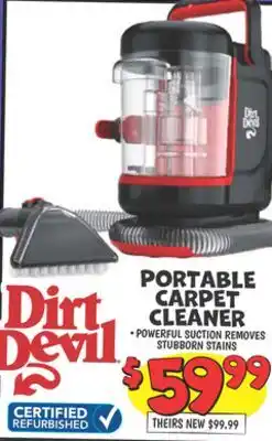 Ollie's PORTABLE CARPET CLEANER offer