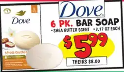 Ollie's DOVE BAR SOAP offer