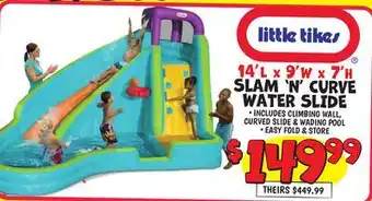 Ollie's Little Tikes SLAM'N'CURVE WATER SLIDE offer