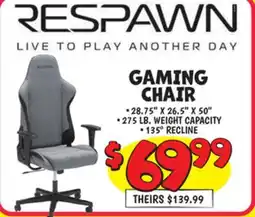 Ollie's RESPAWN GAMING CHAIR offer