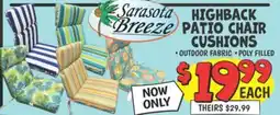 Ollie's HIGHBACK PATIO CHAIR CUSHIONS offer