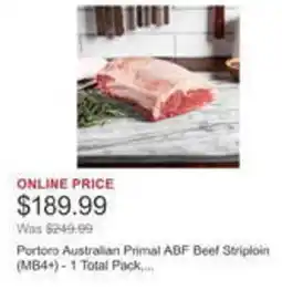 Costco Portoro Australian Primal ABF Beef Striploin (MB4+)-1 Total Pack.... offer