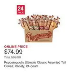 Costco Popcomopolis Ultimate Classic Assorted Tall Cones. Variety, 24-count offer
