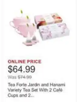 Costco Tea Forte Jardin and Hanami Variety Tea Set With 2 Café Cups and 2... offer