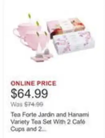 Costco Tea Forte Jardin and Hanami Variety Tea Set With 2 Café Cups and 2... offer
