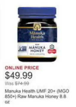 Costco Manuka Health UMF 20+ (MGO 850+) Raw Manuka Honey offer
