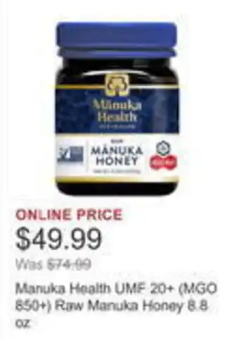 Costco Manuka Health UMF 20+ (MGO 850+) Raw Manuka Honey offer