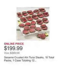 Costco Sesame Crusted Ahi Tuna Steaks, 18 Total Packs, 1 Case Totaling 12... offer