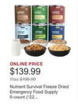 Costco Nutrient Survival Freeze Dried Emergency Food Supply G-count (122... offer