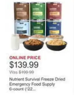 Costco Nutrient Survival Freeze Dried Emergency Food Supply offer