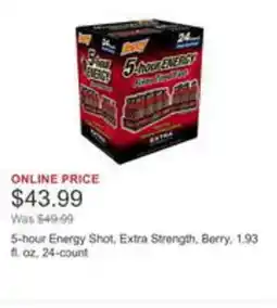 Costco 5-hour Energy Shot, Extra Strength, Berry, 24-count offer