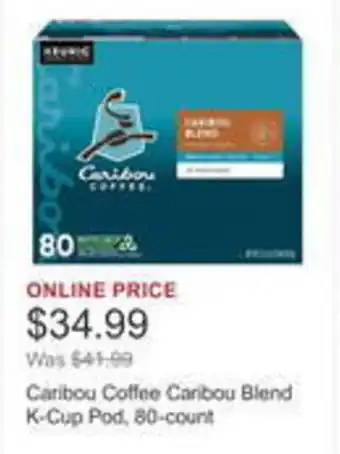 Costco Caribou coffee canbou blend k-cup pod offer