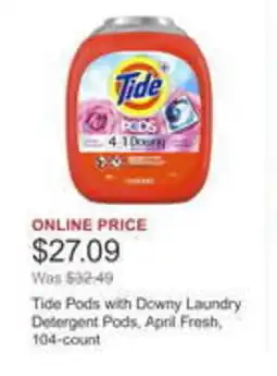 Costco Tide Pods with Downy Laundry Detergent Pods, April Fresh offer