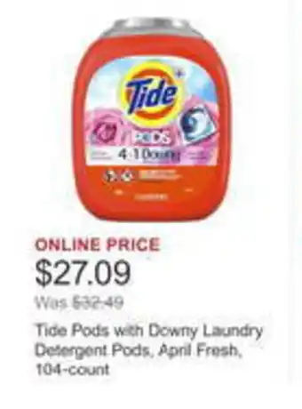 Costco Tide Pods with Downy Laundry Detergent Pods, April Fresh offer
