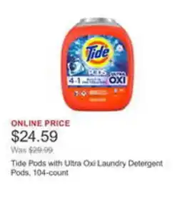 Costco Tide pods with ultra oxi laundry detergent pods offer