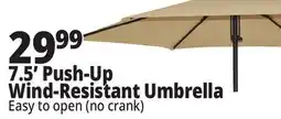 Ocean State Job Lot 7.5' Wind Resistant Steel Patio Umbrella with Push Lift offer