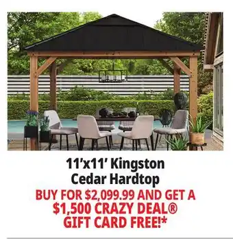 Ocean State Job Lot Kingston 11' x 11' Cedar Framed Hardtop Gazebo offer