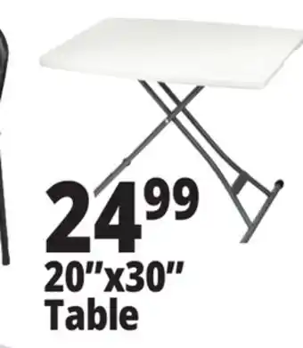 Ocean State Job Lot Enduro Adjustable White Folding Table 20 x 30 offer
