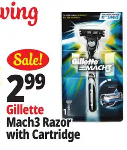 Ocean State Job Lot Gillette Mach3 Men's Razor Handle with Cartridge Refill offer