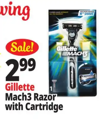 Ocean State Job Lot Gillette Mach3 Men's Razor Handle with Cartridge Refill offer