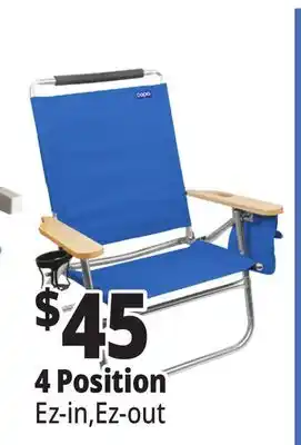 Ocean State Job Lot 4-Position Copa High Back Beach Chair offer