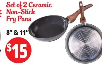 Ocean State Job Lot KLOK Ceramic Nonstick Frypan Set 2 Piece offer