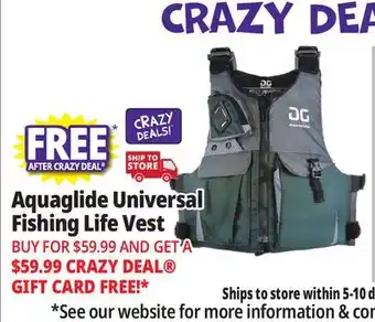Ocean State Job Lot Aquaglide Universal Fishing Life Vest Green offer
