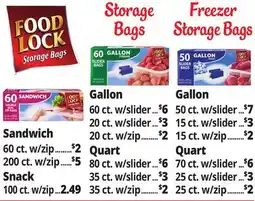 Ocean State Job Lot Food Lock Storage Bags offer